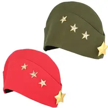 Русская Советская Красная армейская Золотая Звезда военные гарнизоны шапки для девочек осень-зима армейская Форма шапки Складные Лодки шапки трикорн
