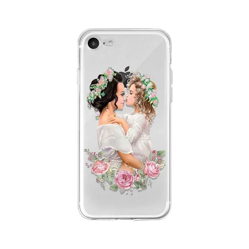 MaiYaCa/модные черные каштановые волосы для мамы, дочки, сына, папы, PhoneCase для iPhone XR 11 Pro Max XS MAX 8, 7, 6, 6S Plus, X, 5S, SE - Цвет: A4