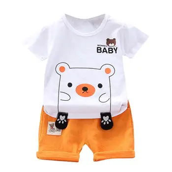 

Summer Baby Boys Cotton T-shirt + Shorts Sets Infant Kids Casual Children's Clothing 2pcs Suit New Arrival
