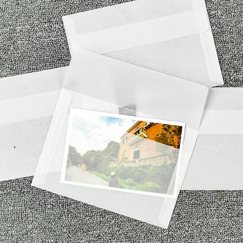 

10pcs Translucent Blank Vellum Envelopes Vintage Sulfuric Acid Paper Envelopes DIY Postcard Card Storage For Wedding Invitation