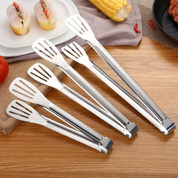 

Stainless Steel Food Tongs Kitchen Tongs Utensil Cooking Tong Clip Clamp Accessories Salad Serving BBQ Vegetable And Fruits Tool