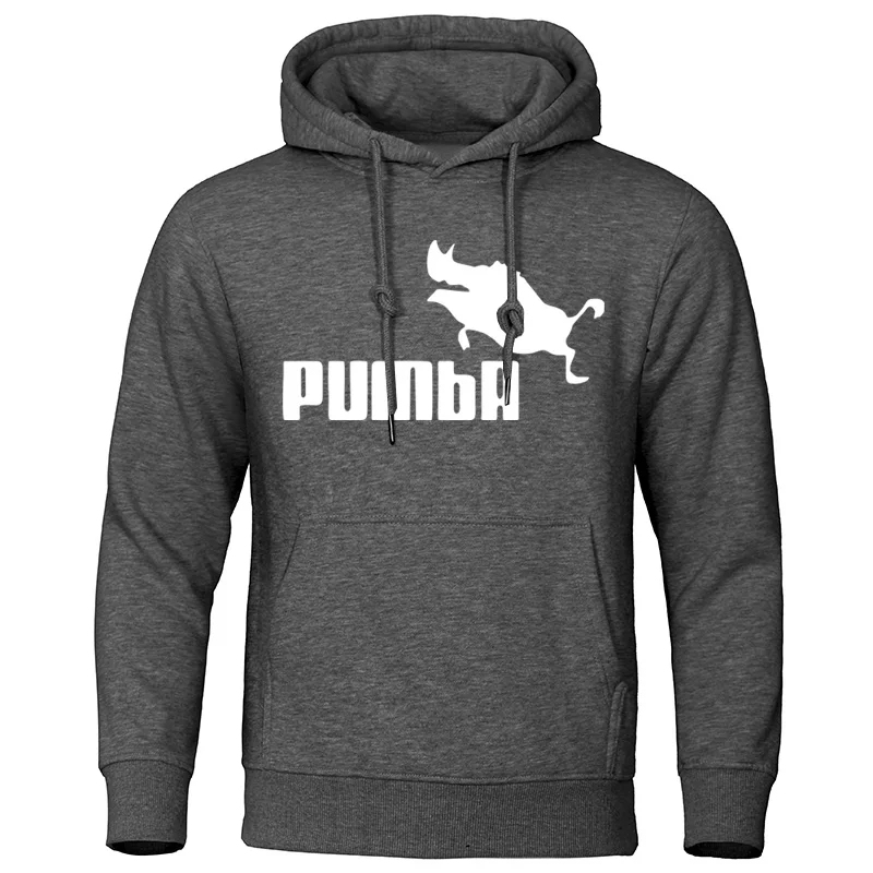 Брендовые мужские толстовки осень зима костюм Homme толстовки с надписью «pumba» забавная мужская одежда хлопок хип-хоп топы Модные пуловеры - Цвет: dark gray 5
