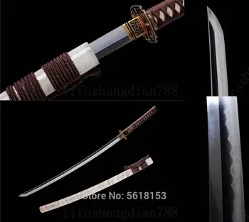 

DAMASCUS FOLDED STEEL CLAY TEMPERED COPPER TSUBA JAPANESE SAMURAI SWORD KATANA