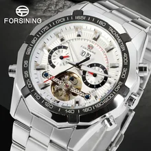 Мужские часы FORSINING брендовые автоматические механические часы Стальные прозрачные турбийон наручные часы для мужчин s часы Relogio Masculino
