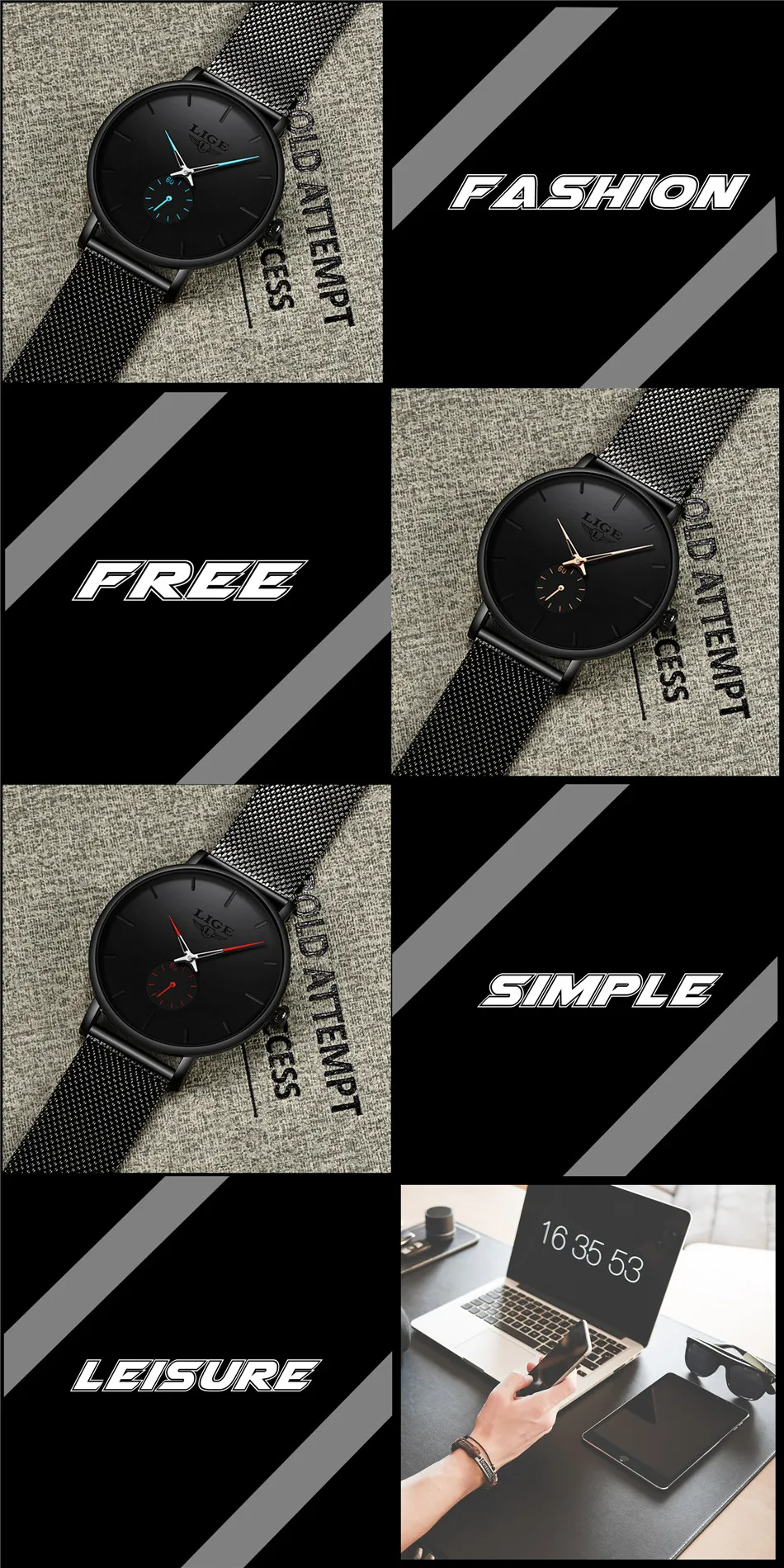 LIGE новые модные мужские спортивные часы лучший бренд класса люкс водонепроницаемые простые ультратонкие часы Мужские кварцевые наручные часы Masculino