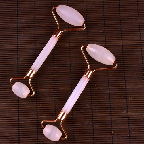 1 Pink Double Head Натуральный нефритовый ролик для лица косметический массажный валик инструмент для лица тонкий массажер для головы Инструмент Прямая поставка лицо нефрит для массажа ролик - Цвет: 1 Pink Double Head
