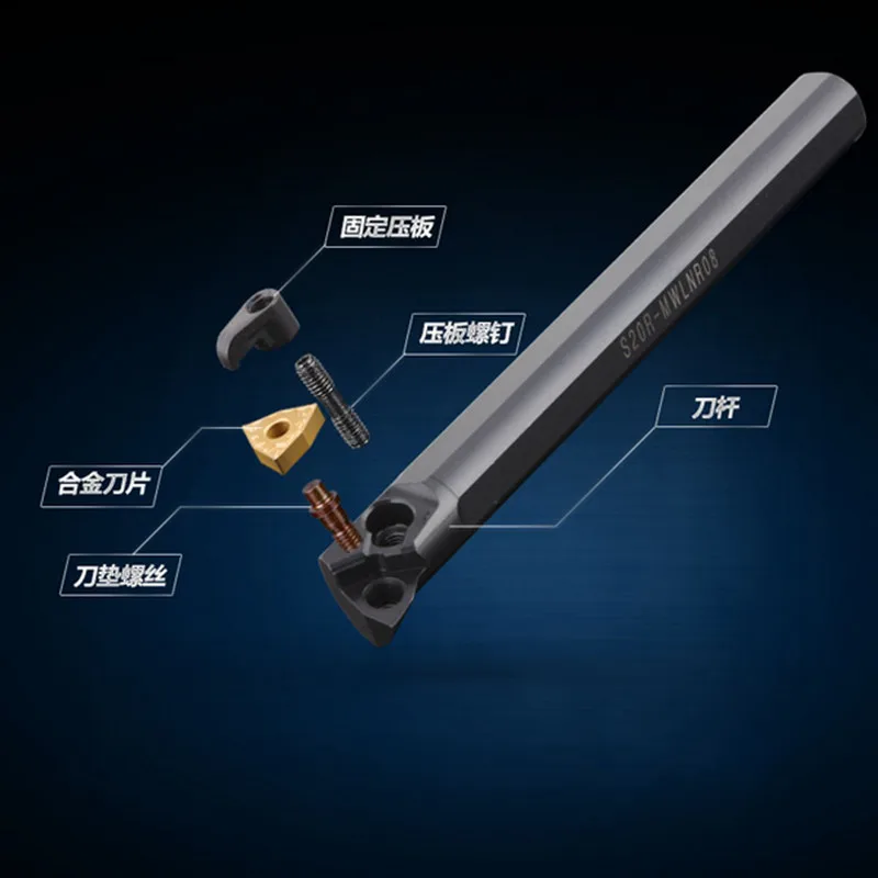 DIKAS 1 шт. S16Q/20R/25 S/32T-MWLNR/L08 резец для внутренней обточки держателя. Токарный станок с ЧПУ. Адаптирован к WNMG0804