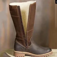 Г. Женские высокие сапоги обувь на молнии женские ботинки больших размеров 43 г. Новые зимние высокие сапоги на низком каблуке теплые плюшевые ботинки