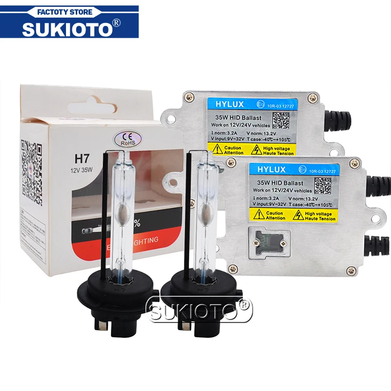 SUKIOTO AC 35W Fast Bright HID Xenon Kit Hylux A2088 HID Ballast With Yeaky Xenon Bulb H1 H7 H11 9005 9006 D2H 4500K 5500K 6500K