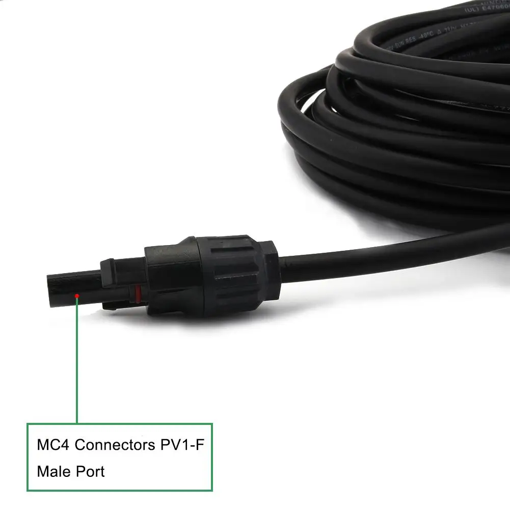 10ft. 12 AWG адаптер Комплект кабель для солнечных модулей с MC4 женский и мужской разъемы