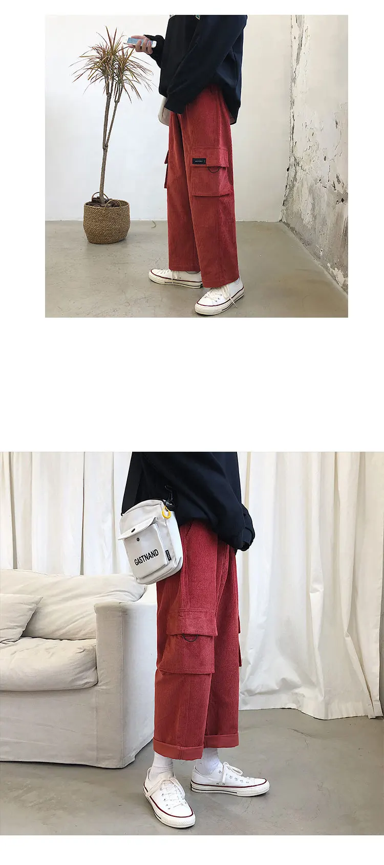 Зимние новые вельветовые брюки мужские модные повседневные брюки в стиле ретро с несколькими карманами мужские уличные свободные прямые комбинезоны