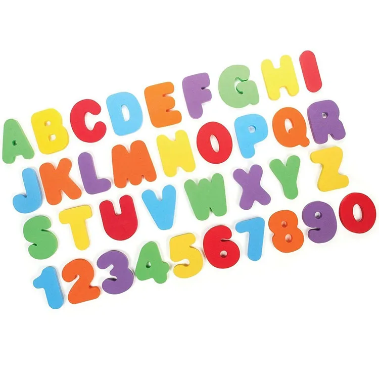 

kid's kindergarten EVA alphabet paste numbers 26 letters + 10 numbers puzzle Bath Toys