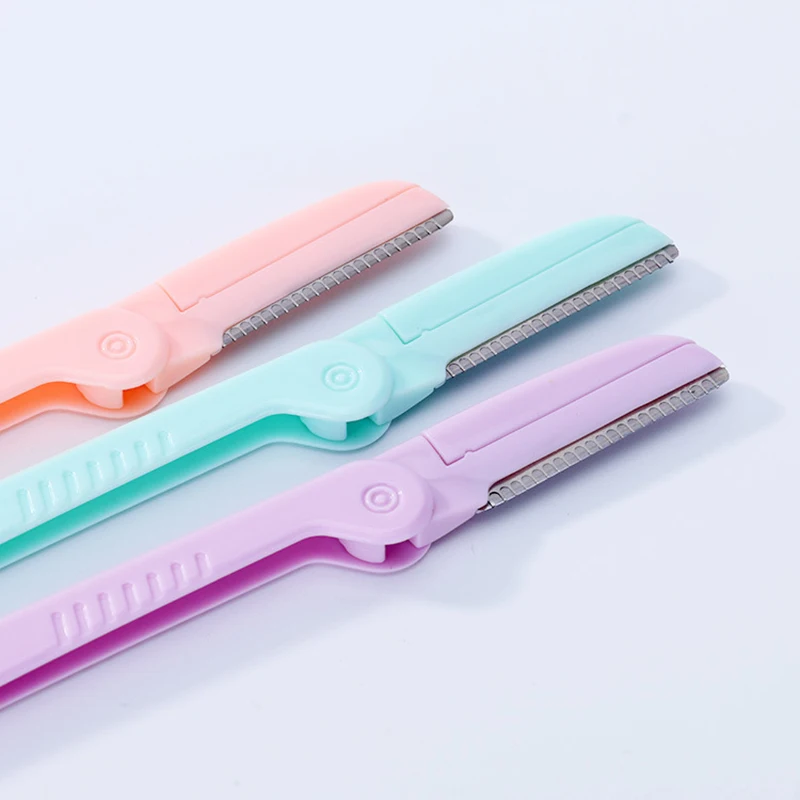 YALIAO 3pcs Eyebrow Trimmer Set Hair Razors Face Eyebrow Shaver Makeup Tools Kit Scraper Shaver Folding Portable Eyebrow Trimmer