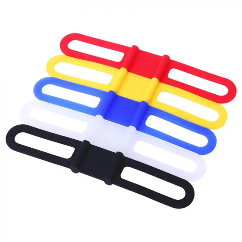 5 Colors Bicycle Bike Elastic Silicone Strap Cycling Light Holder Flashlight Bandages Portable Fixing Goods Elastic Tie Rope