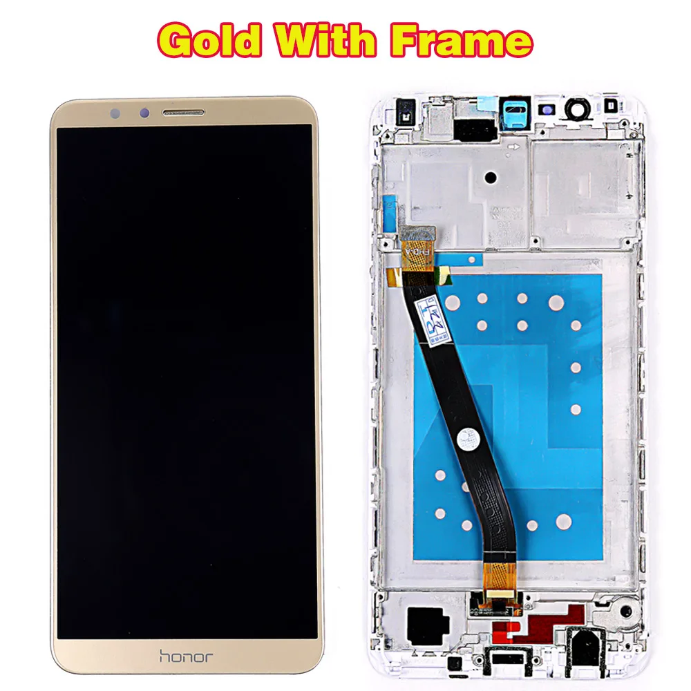Huawei Honor 7X BND-L21 BND-L22 BND-L24 5,93 дюймов ЖК-дисплей для Mate SE, сенсорный экран, дигитайзер, для сборки рамка с бесплатными инструментами - Цвет: Gold with frame