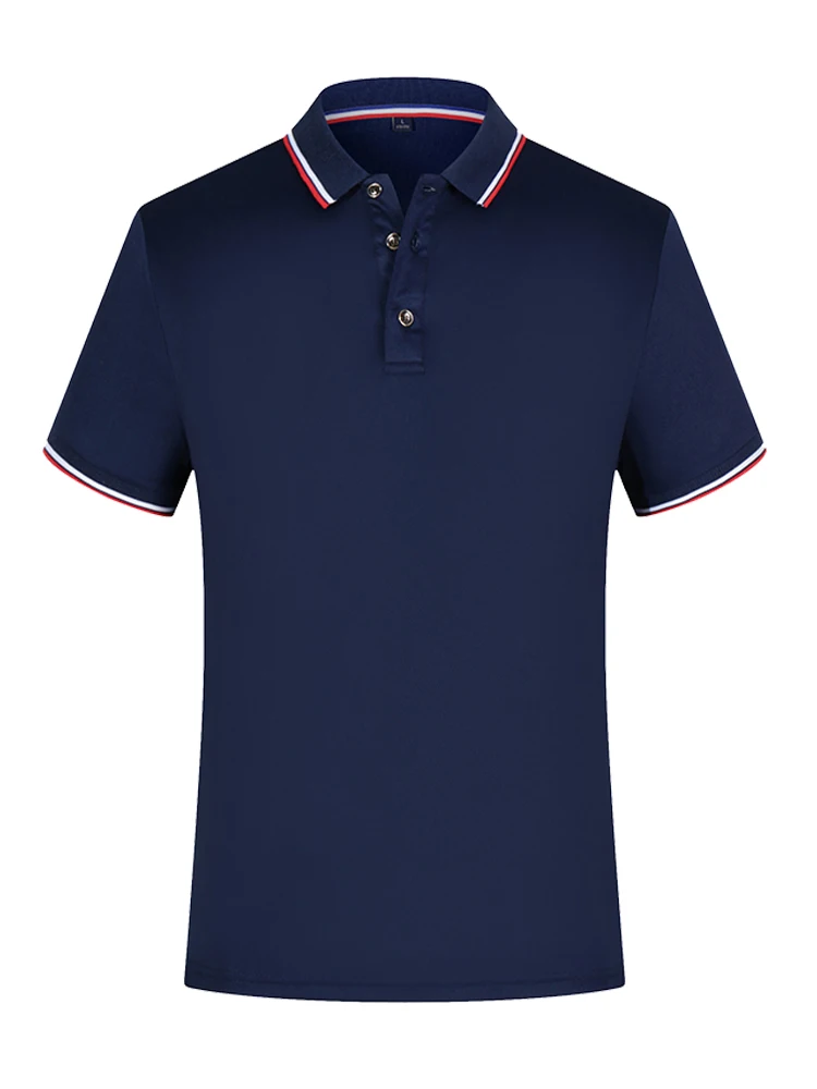 Navy Blue Красивые однотонные летние мужские рубашки поло из хлопка с коротким рукавом, дышащие, не скатываются, бренд Para Hombre размера плюс S-3XL - Цвет: Navy Blue
