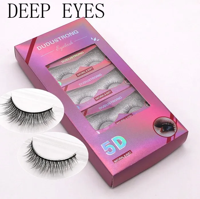 

10 PairsTwo models Soft Mink Hair False Eyelashes Handmade Wispy Fluffy Long Lashes Nature Eye Makeup Tools
