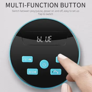 

Waterproof Wireless Speaker with Sucker Water Resistant Shower Subwoofer Speaker with LED Light
