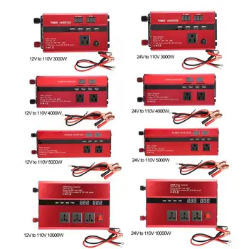 

12V/24V to 110V Car Solar Voltage Inverter High Power 3000W/4000W/5000W//10000W Red US Type