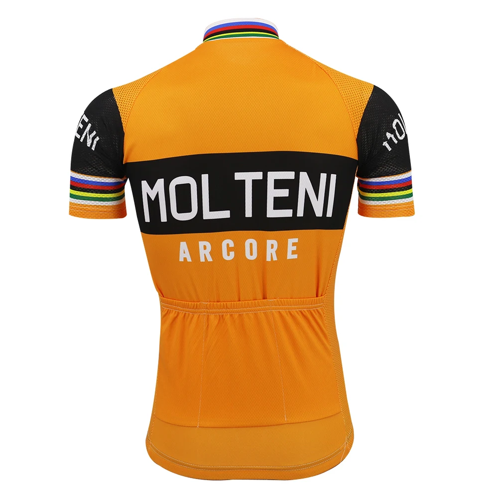 Ретро Moltini велосипедная футболка Джерси Команда дышащая велосипедная куртка с коротким рукавом ropa ciclismo Спорт на открытом воздухе классическая одежда для велоспорта
