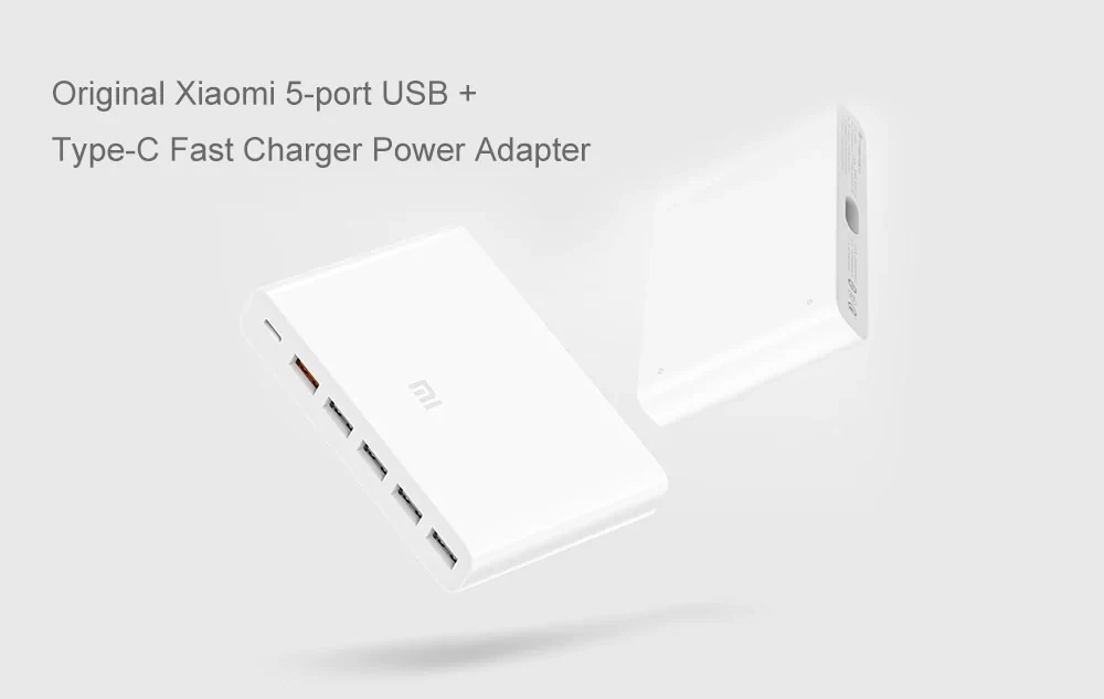 Xiaomi USB-C 60 Вт Быстрое зарядное устройство выход type-C 6 usb портов QC 3,0 зарядное устройство 18 Вт x2+ 24 Вт(5 В = 2.4A макс) для смартфона планшета