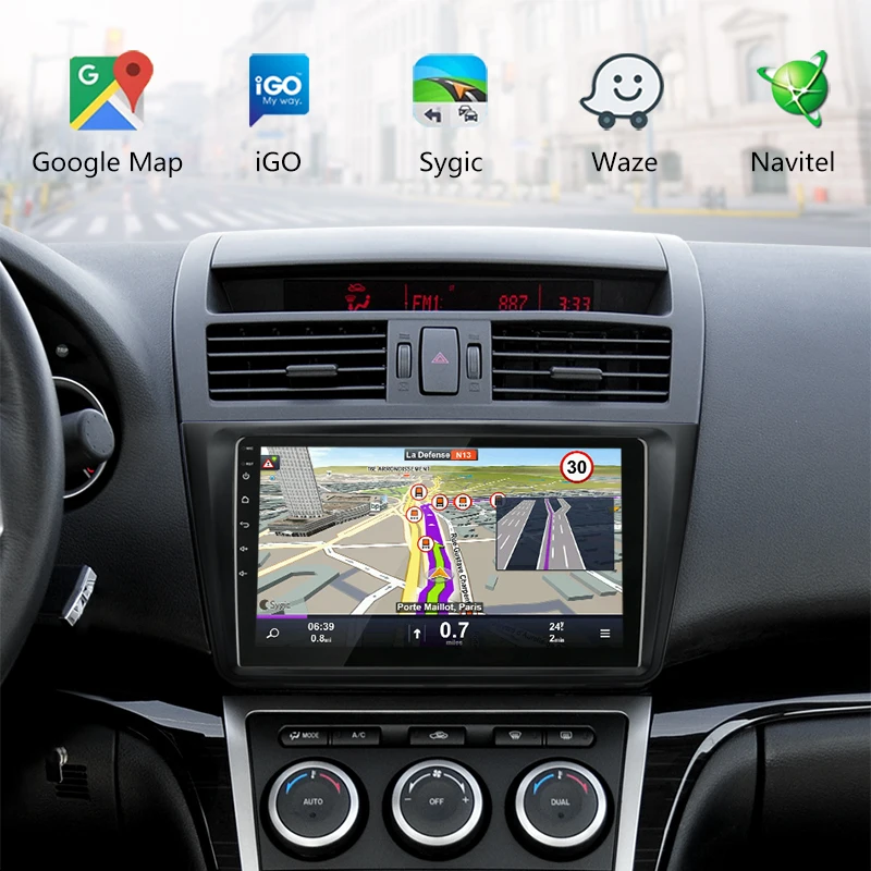 Android 8.1 2DIN 2G+32G Car Head Unit Radio Audio GPS Multimedia Player For Mazda 6 Rui wing 2009-2