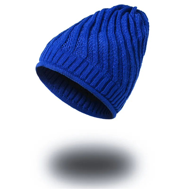 Skullies Beanies, вязаная шапка, Зимние головные уборы для мужчин и женщин, шапочки, теплые мешковатые мужские шапки Gorros Bonnet, утолщенные новые теплые наушники из шерсти - Цвет: Dark blue