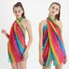 New Rainbow Color Silk Scarves Woman Autumn Winter Long Dots Printed Shawl Scarf Ladies Chiffon Beach Scarf Wraps Warm Gift 2