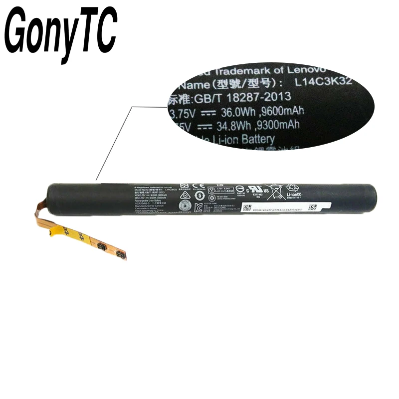 GONYTC L14C3K32 Батарея для lenovo YOGA Tablet 2 Pro-1380F 1380 YT2-1380 YT2-1380F Йога 11-TTH L14D3K32 3,75 V 9600 мА-ч