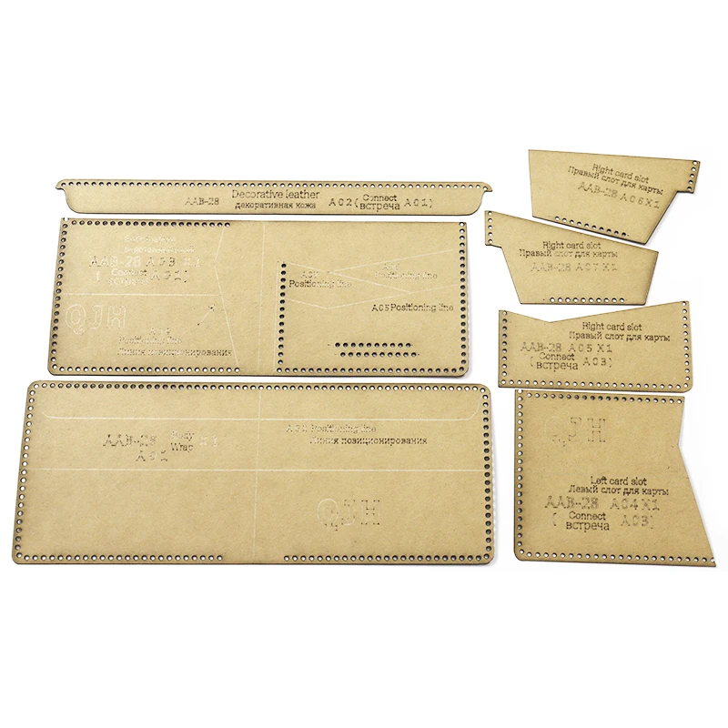DIY Kraft Paper Template New Fashion Men and Women Short Wallet Leather Craft Pattern DIY Stencil Sewing Pattern 9.5*11.5cm 1Set