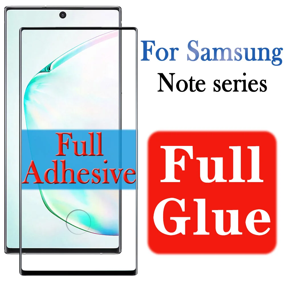Полное клейкое стекло Note10 Pro для Samsung Galaxy Note 8 9 10 Plus 5G защита экрана Note9 plus 10pro 3D