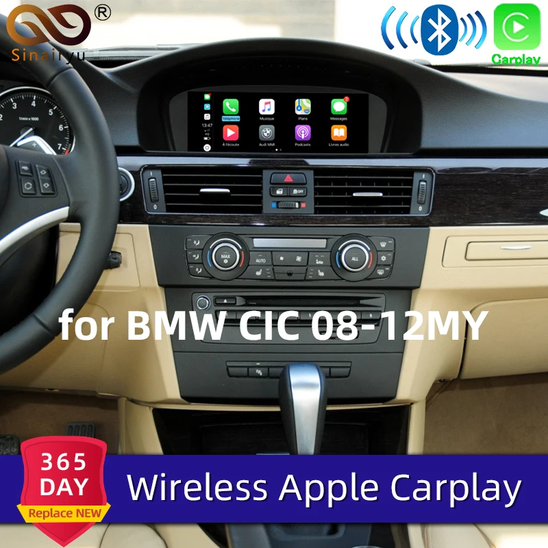 Sinairyu WIFI Wireless Apple Carplay for BMW CIC 6.5 8.8 10.25 inch 1 3 5 6 7 series X1 X3 X5 X6 2009-2013 Android Auto Car Play