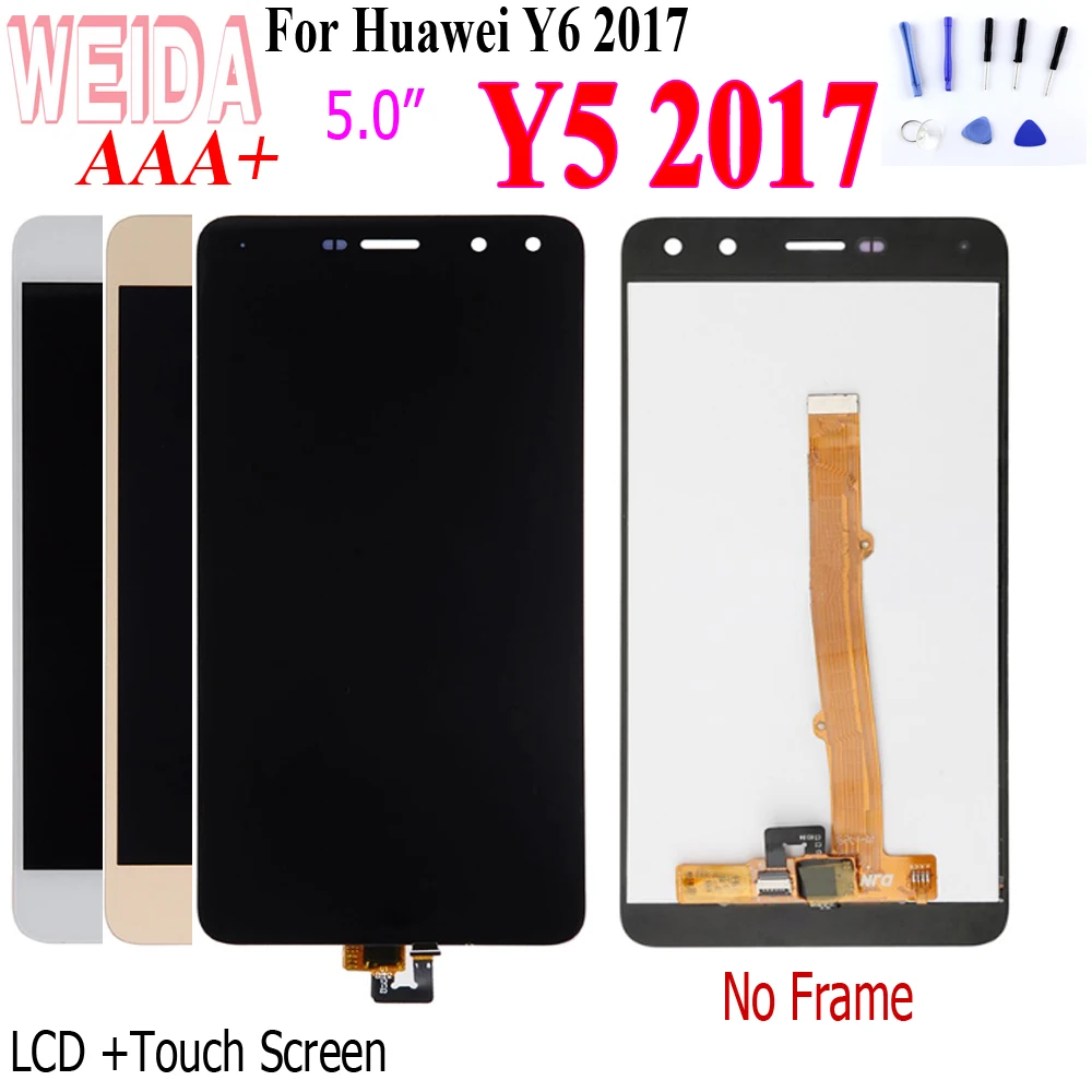 

5.0" Lcd For Huawei Y6 2017 Lcd Display Touch Screen Digitizer Assembly Nova Young 4G LTE Lcd Replacement For Huawei Y5 2017 lcd