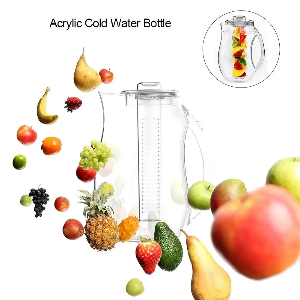 

2.5L Teapot Lemon Fruit Making Tool Ice Bottle Transparent Teapot Household Filter Kitchen Accessories Desktop Decoration