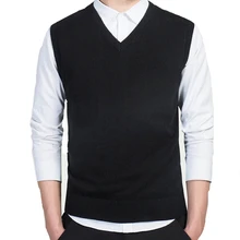 Брендовая одежда, пуловер, свитер для мужчин, осень, v-образный вырез, тонкий жилет, свитера, без рукавов, мужской теплый свитер, хлопок, на каждый день, M-3XL, J767