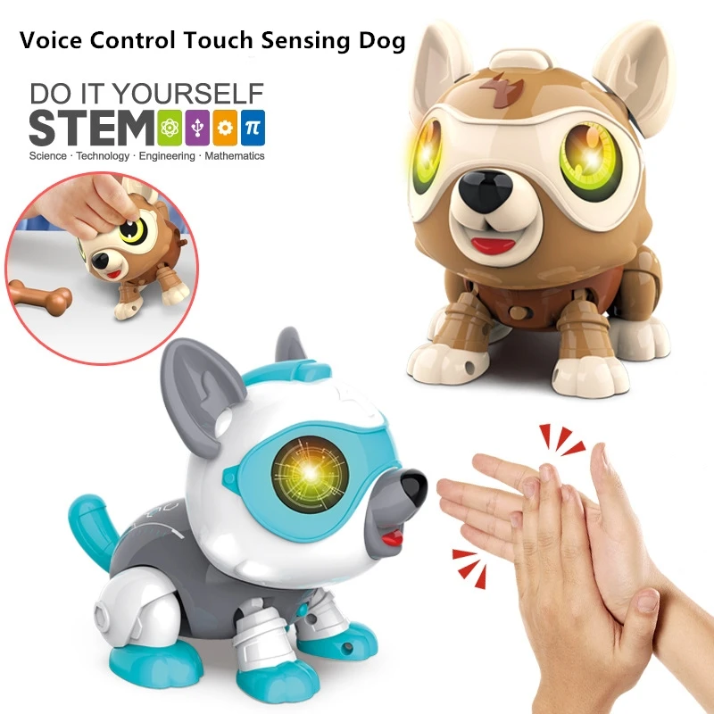 voice-control-touch-sensor-robot-dog-lighting-sound-effect-timing-function-parent-child-interaction-pet-dog-model-children's-toy