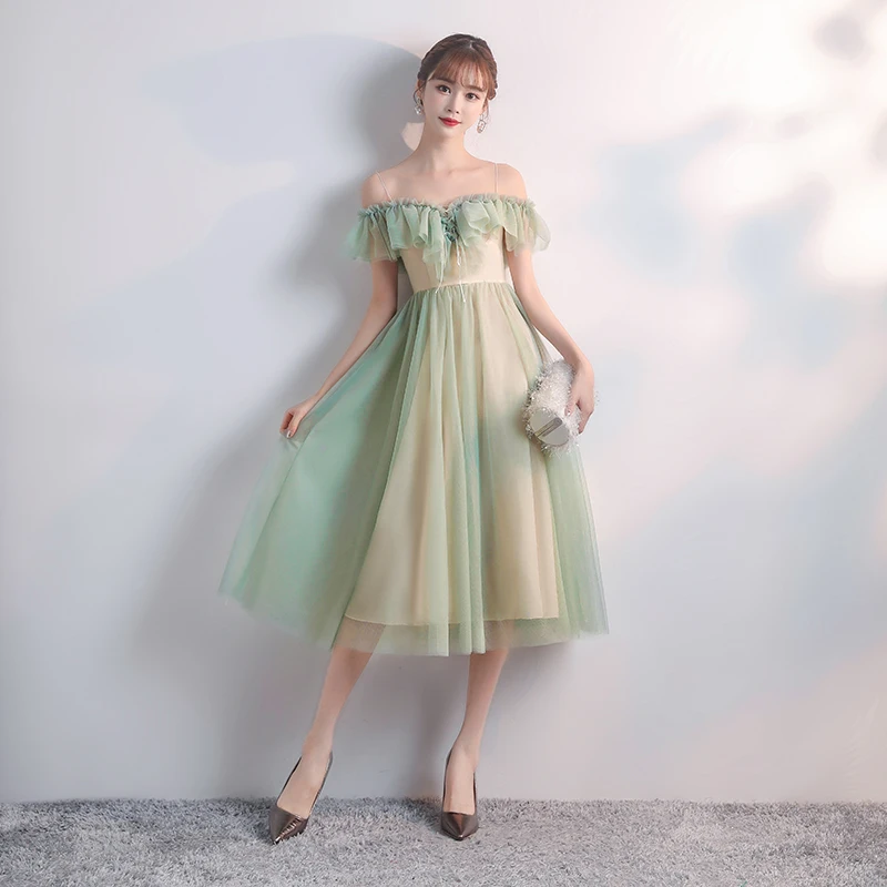 Светло-зеленые платья для подружек невесты длиной до колена элегантное платье для сестры Vestido Azul Marino свадебное платье для ужина сексуальное платье для выпускного вечера А-силуэта
