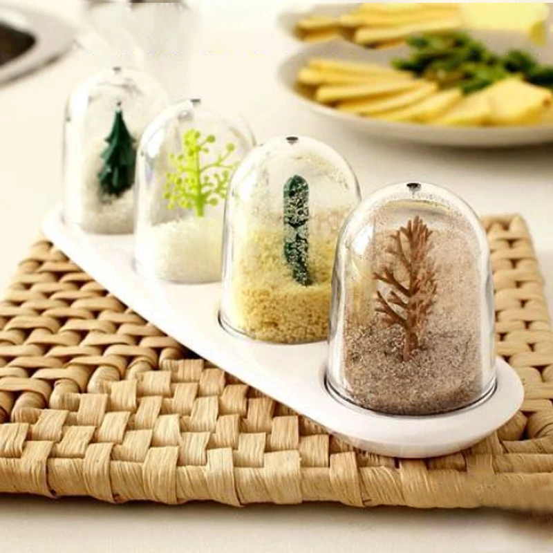 4 шт./компл. Пластик прозрачный Пособия по кулинарии баночка для специй соли перец