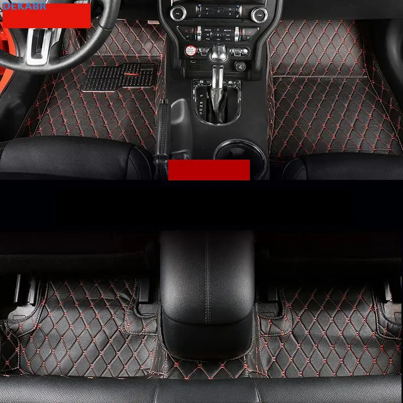 Высококачественные кожаные автомобильные коврики для ford mustang 2015 2016 2017 2018 2019