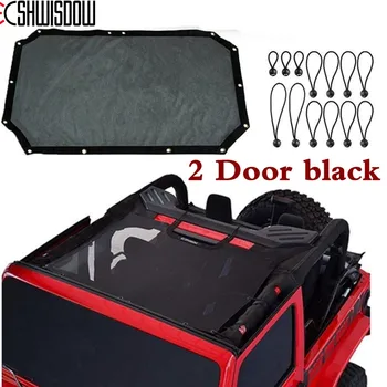 

Durable For Jeep Wrangler JK JKU Mesh Sun Shade Full Top Cover UV Protection with Storage Pockets 2/4 Door