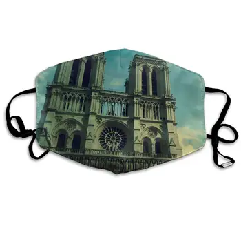 

Mouth Mask Notre Dame of Paris Print Masks - Breathable Adjustable Windproof Mouth-Muffle, Camping Running for Women and Men