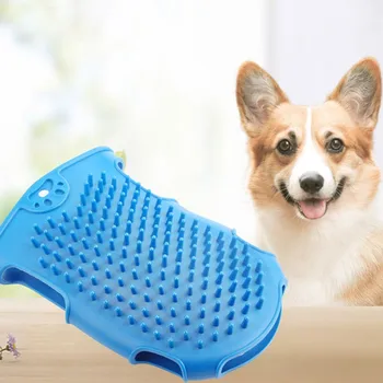 

New Pet Dog Cat Bath Brush Comb Silicone Glove Hair Fur Grooming Massage Hair Remover Mitt Pet Shower Dog ^Brush