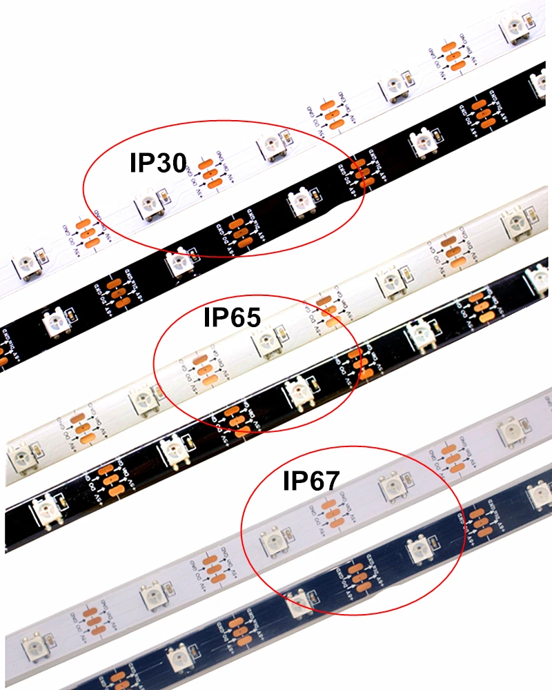 Светодиодная лента WS2812B 0 5 м/1 м/2 м/3 м/4 м/5 м 30/60/144 пикселей/светодиодов/m 2812 IC Smart RGB