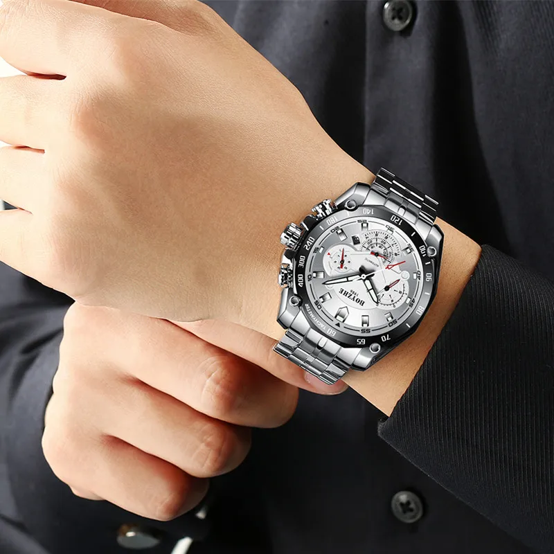 Мужские автоматические механические часы, светящиеся роскошные часы от ведущего бренда, мужские военные спортивные часы из нержавеющей стали, Relogio Masculino