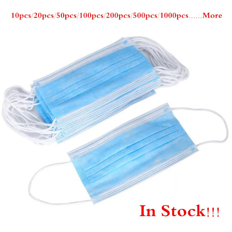 

10pcs 3 Layers Disposable Masks Anti-dust Mouth Mask Protective Safe Breathable Face Masks For Adults Air Humdifier