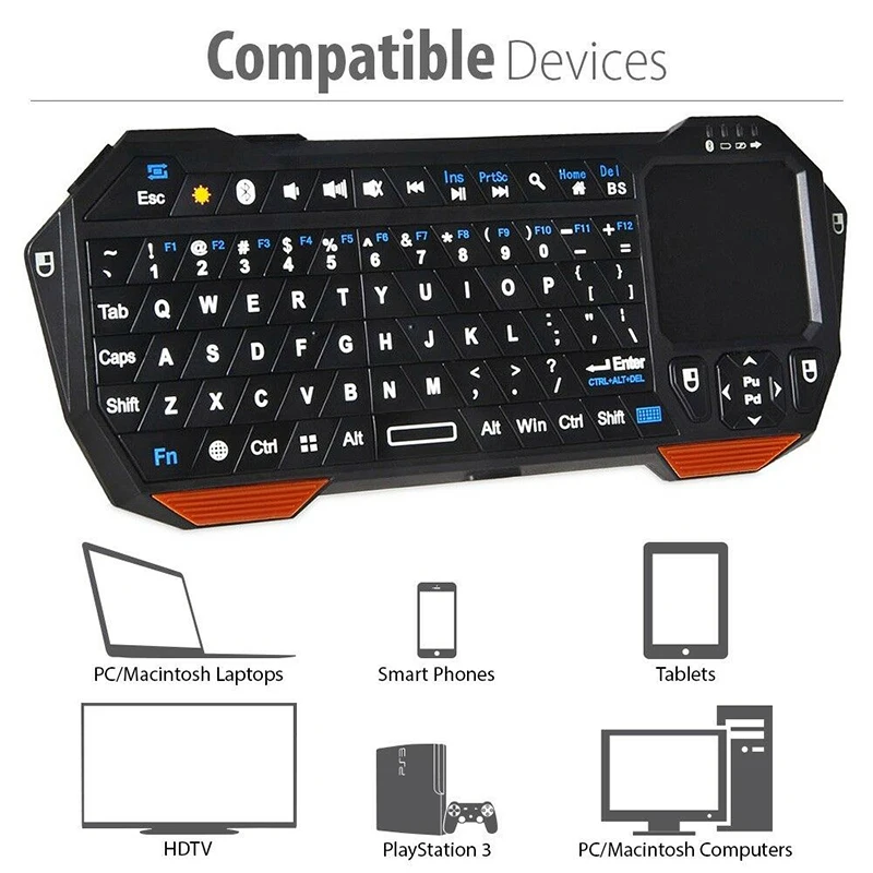 

Portable Lightweight Mini Wireless Communication Keyboard Controller Keypad with Touchpad Led Light LSMK99