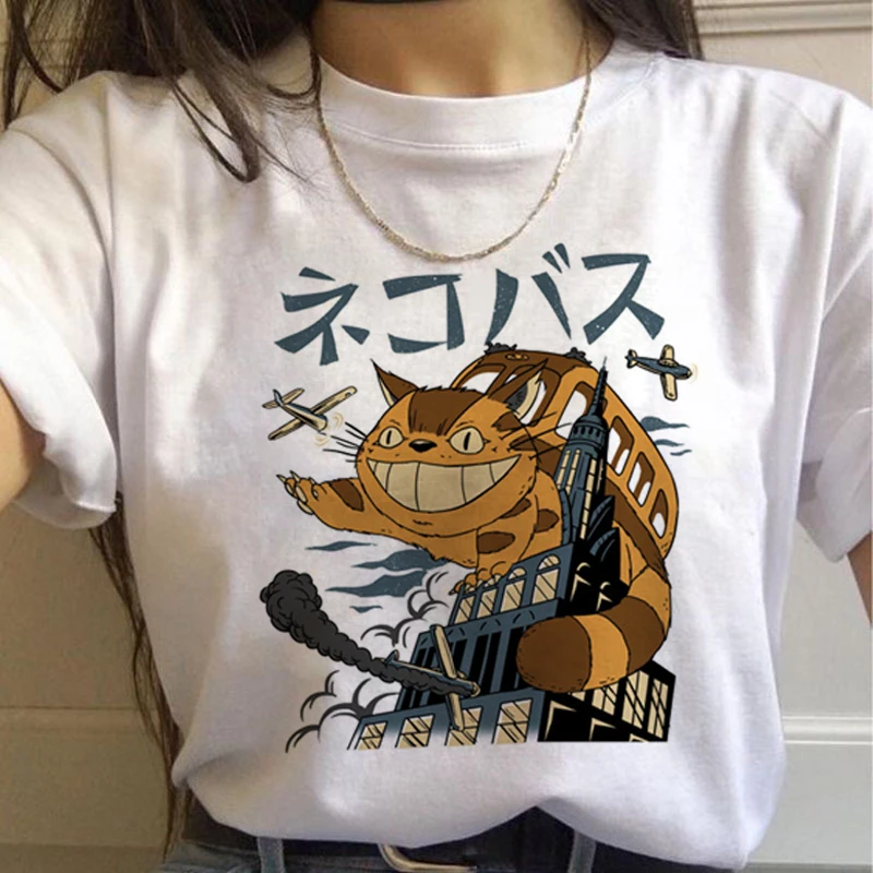 Totoro Studio Ghibli Harajuku футболка женская Miyazaki Hayao Ullzang Kwaii футболка с рисунком 90s футболка "Аниме" модная футболка женская