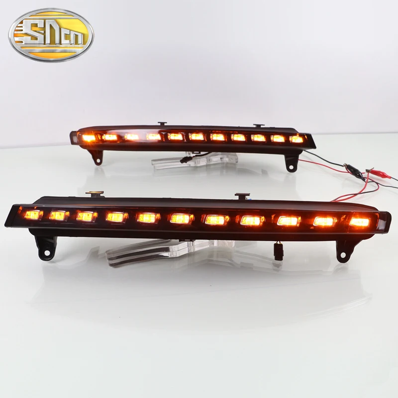 2pcs LED Daytime Running Light For Audi Q7 2006 2007 2008 2009 Dynamic Yellow Turn Signal Car DRL Waterproof 12V Fog Lamp Bulb