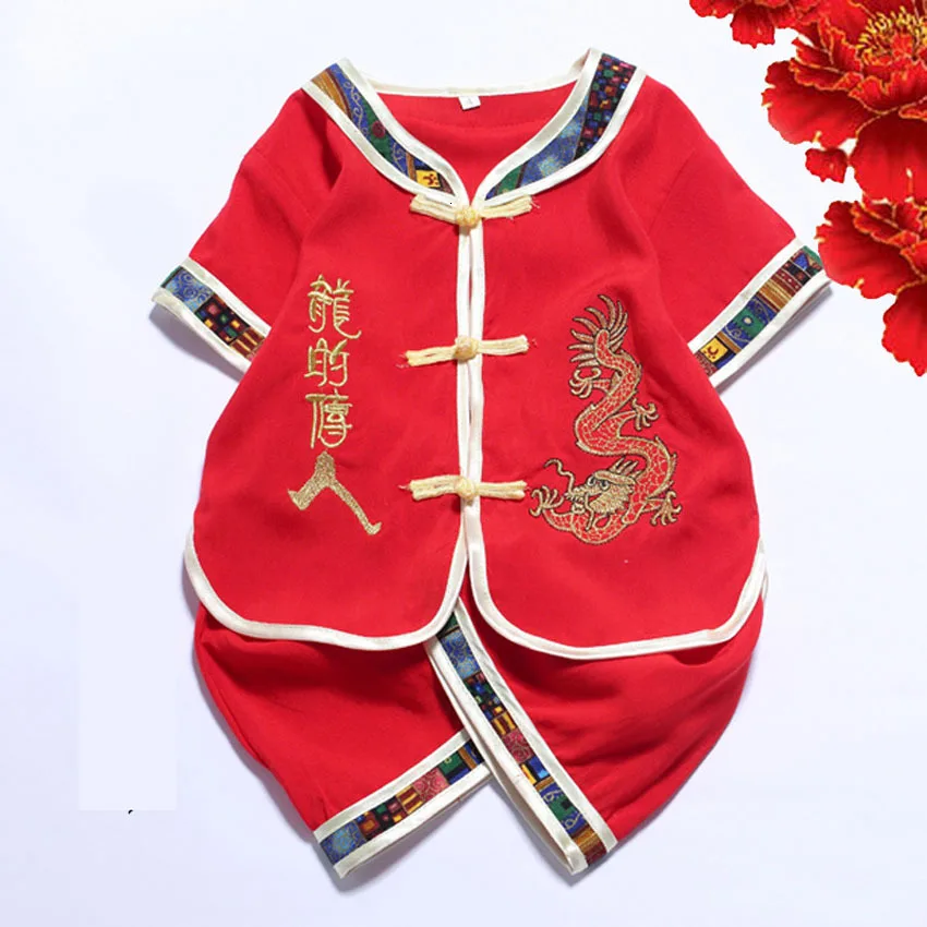 Детские китайские традиционные костюмы для девочек, комплект одежды, весенний праздничный замок, праздничная одежда для дня рождения, Одежда для новорожденных мальчиков