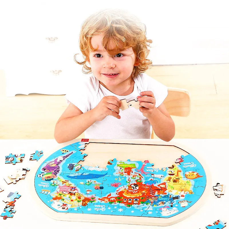 

Toi Brand Wooden Puzzle World Toy Gift Baby Educational Early Childhood Toy 80 Pcs LK-178
